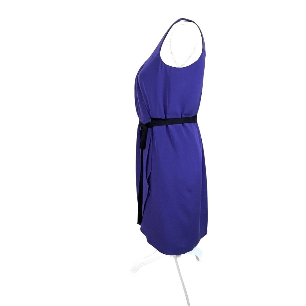 Alexander Wang 100% Silk Wrap Mini Cocktail Dress 2 Purple Petal Belt Tie Luxury - Picture 7 of 12